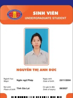 Gia sư Nguyễn Thị Anh Đức dạy kèm tại nhà